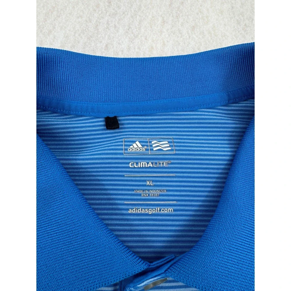 Adidas Chick-fil-A Leadership Climalite Golf Polo Shirt Mens XL Blue Striped